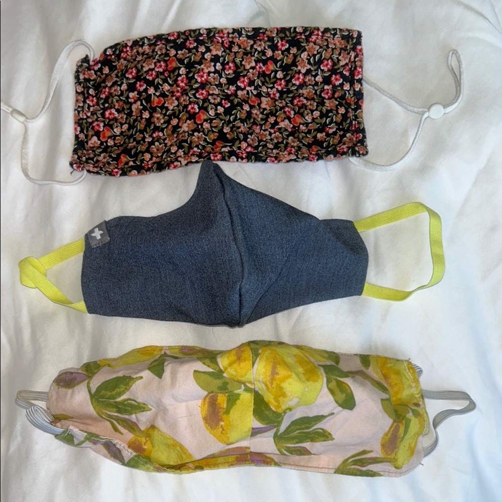 Floral, Denim, and Lemon Print Cloth Face Masks